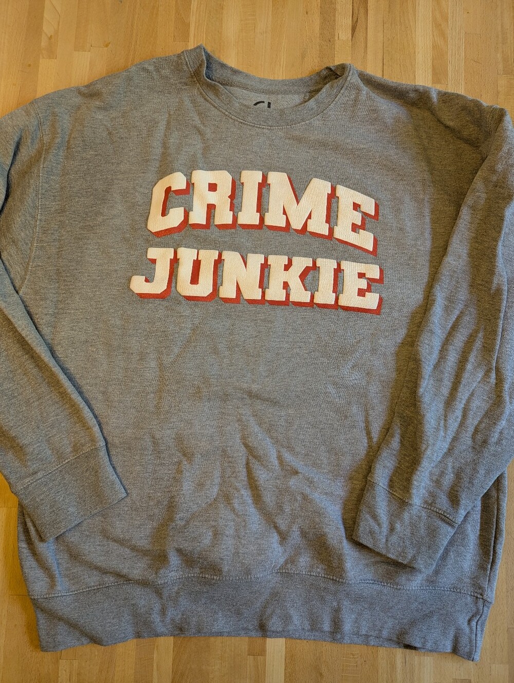 Crime Junkie Podcast Sweatshirt Grey size 2XL